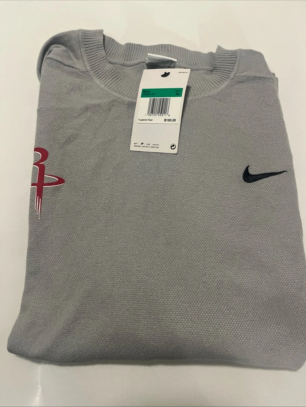 Nike Tiger Woods Golf Sweater Lightweight Solid DR5291-077 Houston Rockets